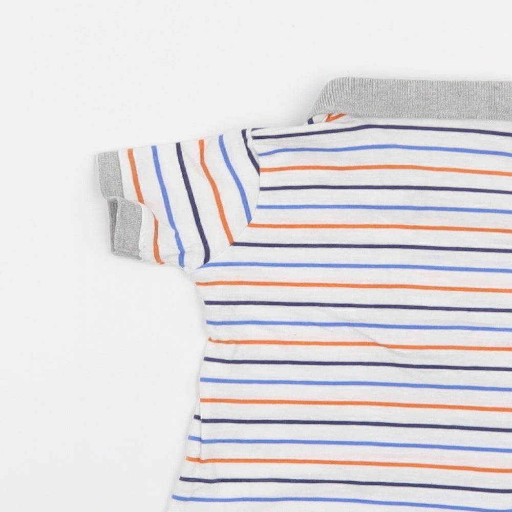 Matalan Boys White Striped  Basic T-Shirt Size 6-9 Months