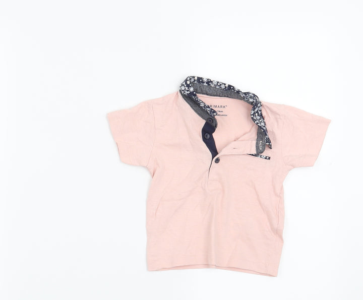 Primark Boys Pink Floral  Basic T-Shirt Size 6-9 Months