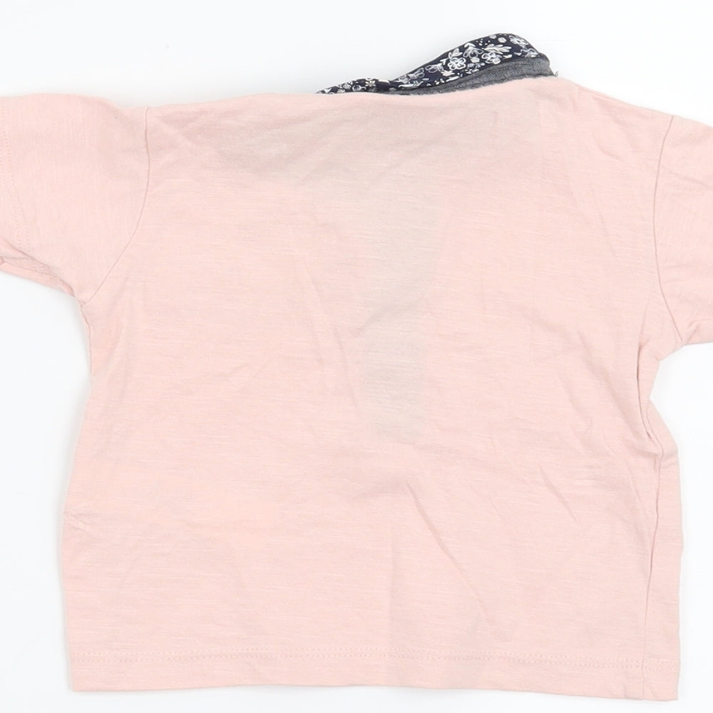 Primark Boys Pink Floral  Basic T-Shirt Size 6-9 Months
