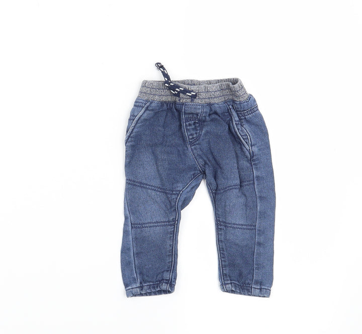 Nutmeg Boys Blue Jogger Trousers Size 0-3 Months