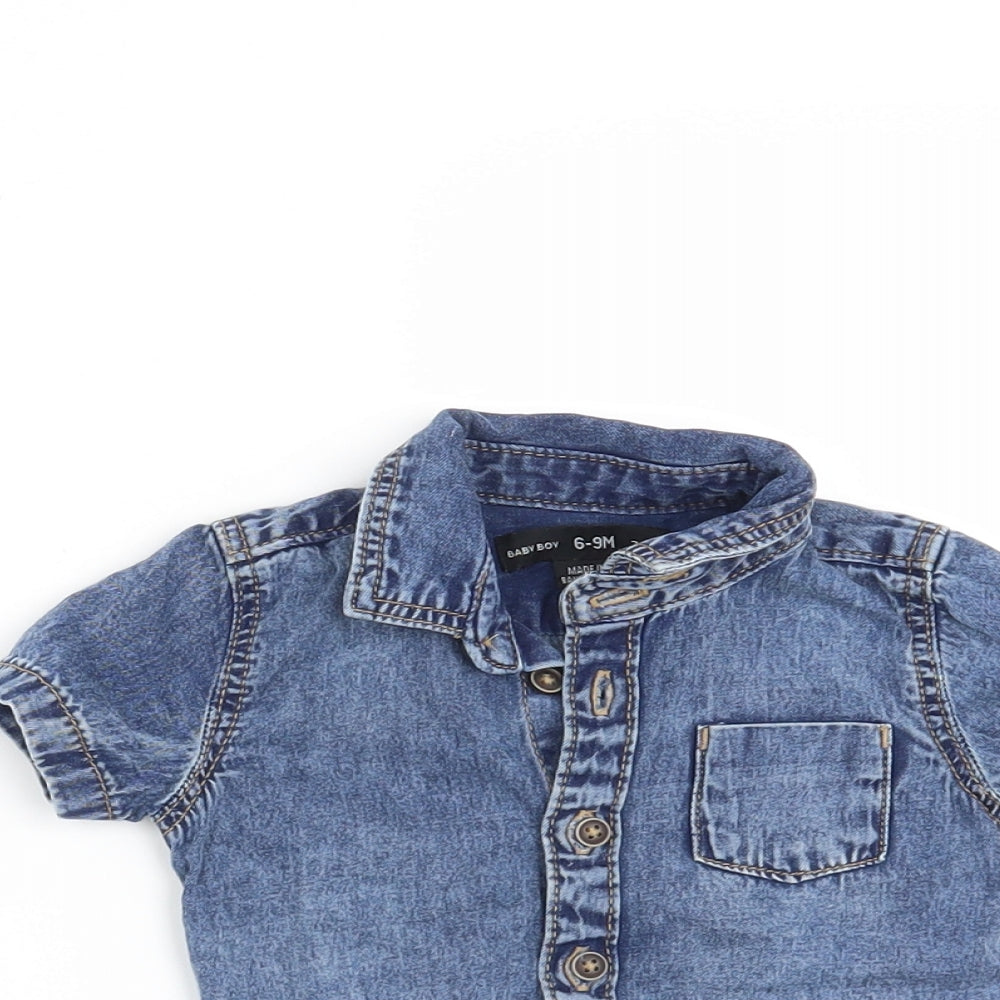 Denim CO Boys Blue   Basic Button-Up Size 6-9 Months