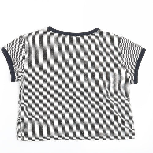 Young Dimension Girls Blue Striped  Basic T-Shirt Size 12-13 Years  - #Nope