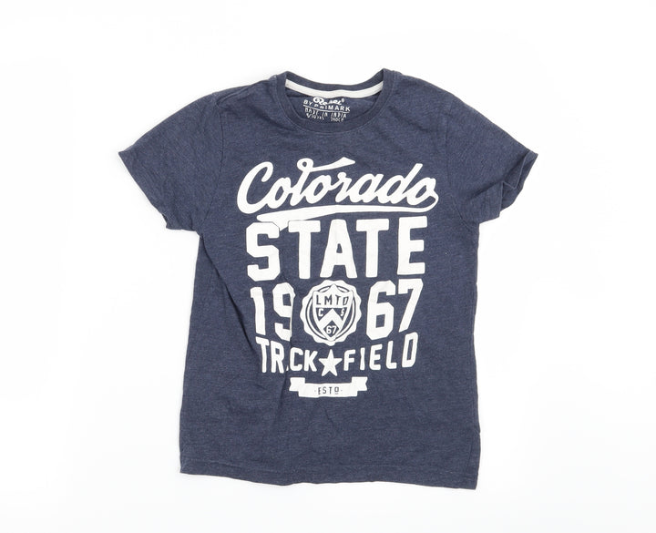Rebel Boys Blue   Basic T-Shirt Size 9-10 Years  - Colorado