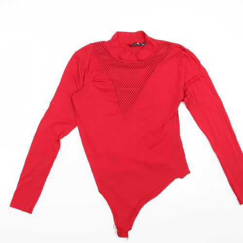 Boohoo Womens Red   Basic Blouse Size 12