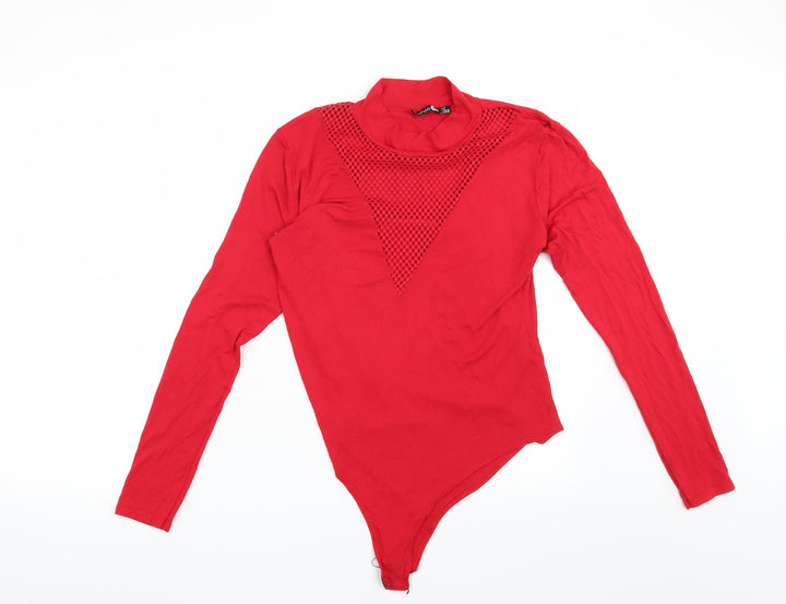 Boohoo Womens Red   Basic Blouse Size 12