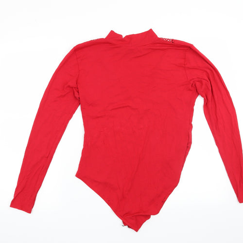 Boohoo Womens Red   Basic Blouse Size 12
