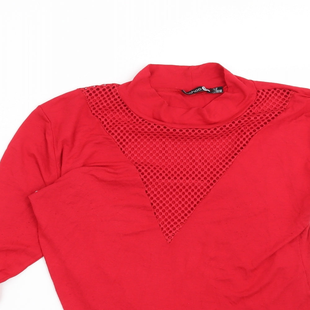 Boohoo Womens Red   Basic Blouse Size 12