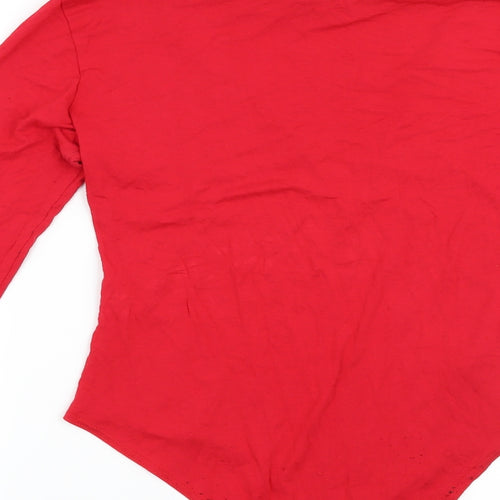 Boohoo Womens Red   Basic Blouse Size 12