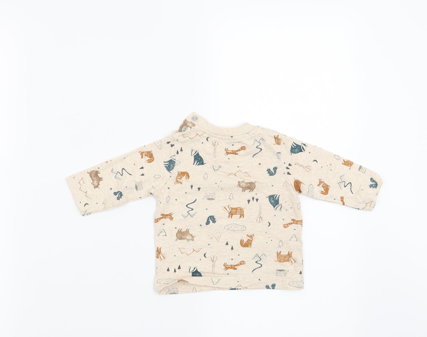 Nutmeg Boys Beige   Pullover Jumper Size 0-3 Months  - Forest Animals