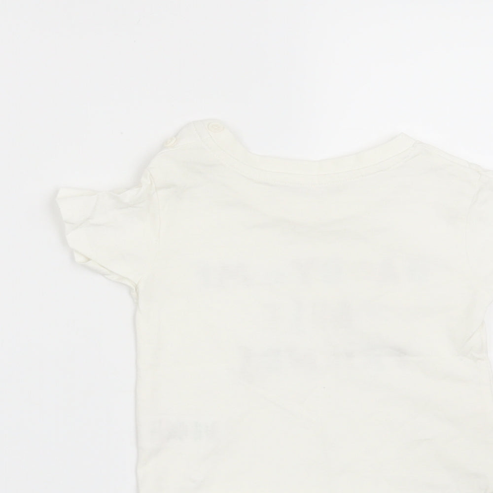 Matalan Baby White   Basic T-Shirt Size 6-9 Months  - Daddy + Me = Best Friends