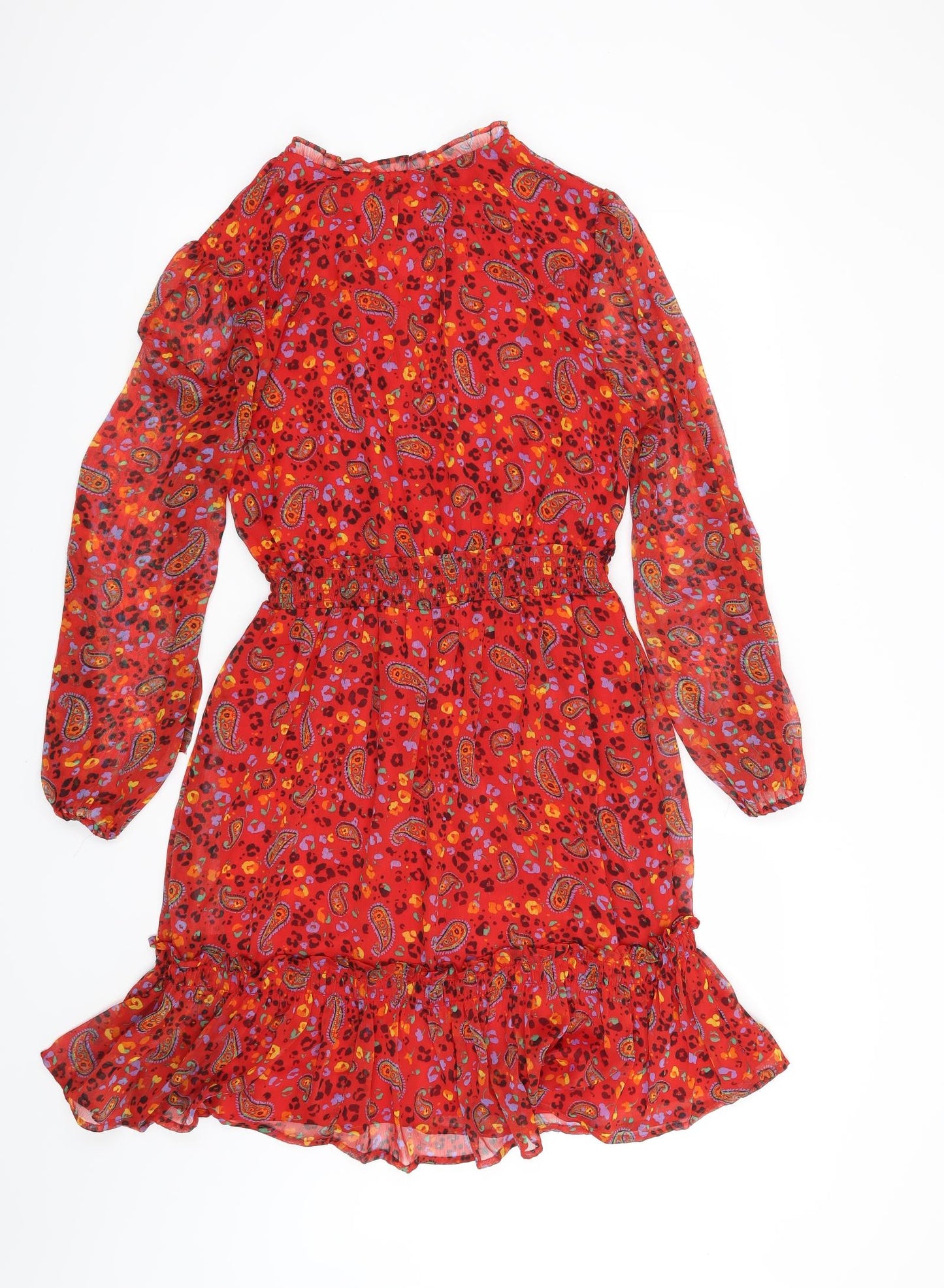 Papaya Womens Red Floral  Fit & Flare  Size 12