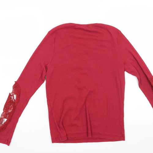 Boohoo Womens Red   Basic Blouse Size 10