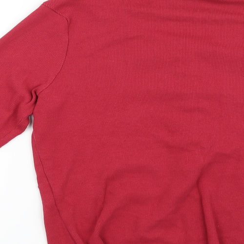 Boohoo Womens Red   Basic Blouse Size 10