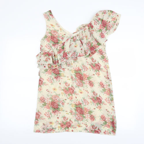 Select Womens Ivory Floral  Mini  Size 8