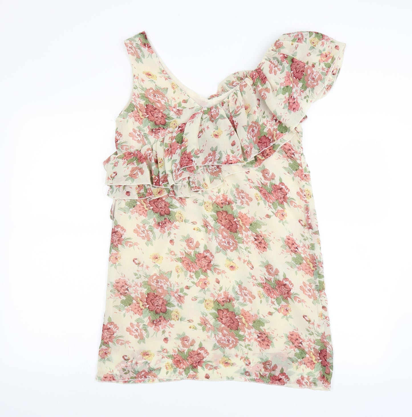 Select Womens Ivory Floral  Mini  Size 8