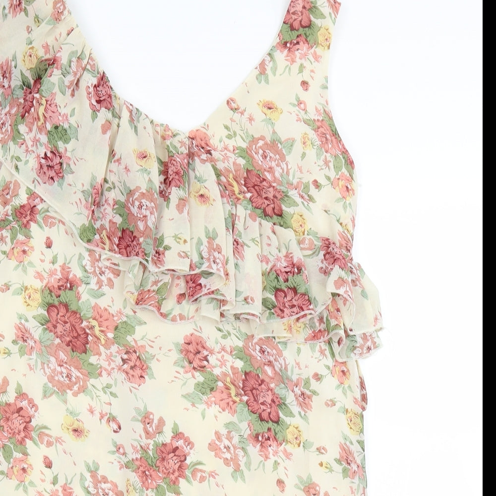 Select Womens Ivory Floral  Mini  Size 8