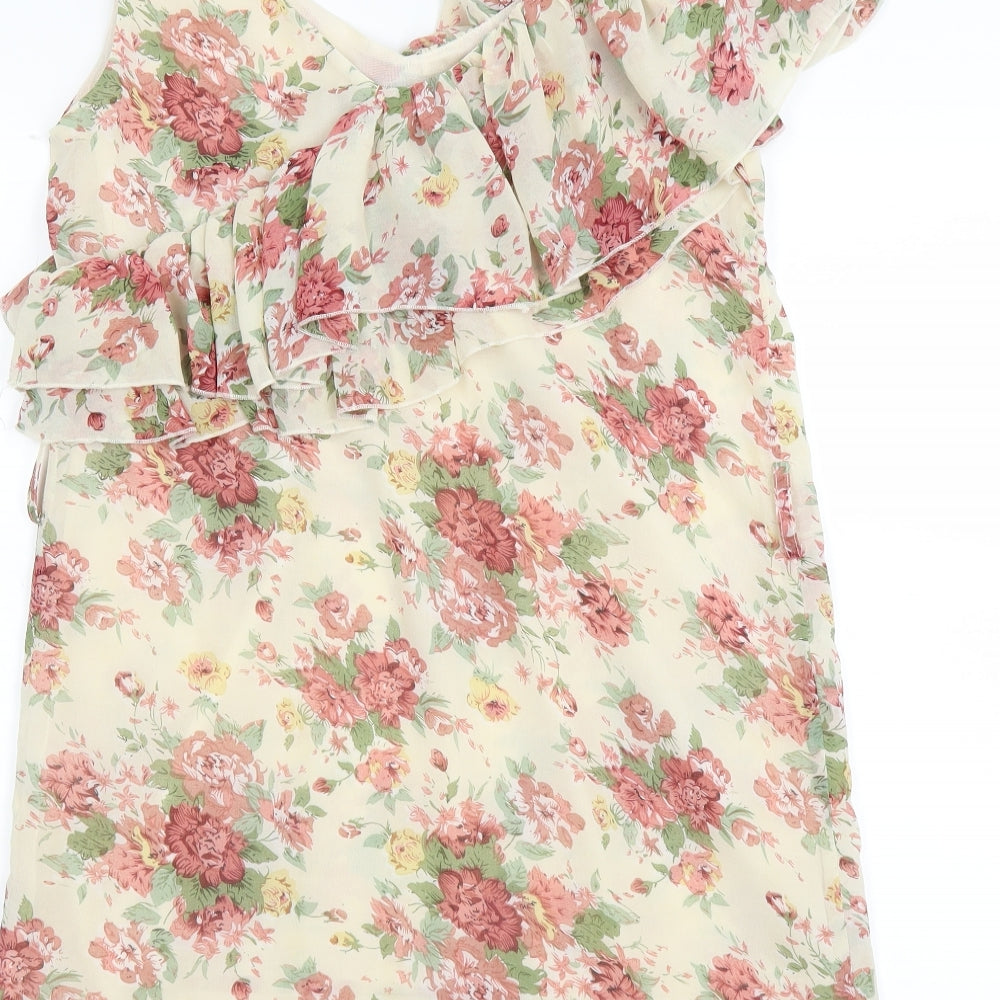 Select Womens Ivory Floral  Mini  Size 8
