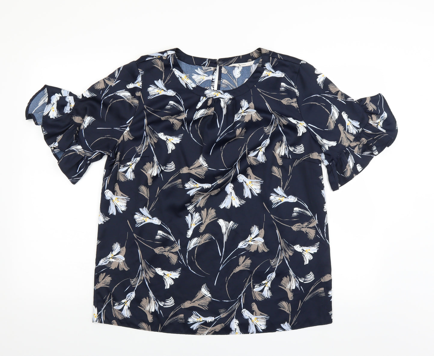 Sainsburys Womens Blue Floral  Basic Blouse Size 14