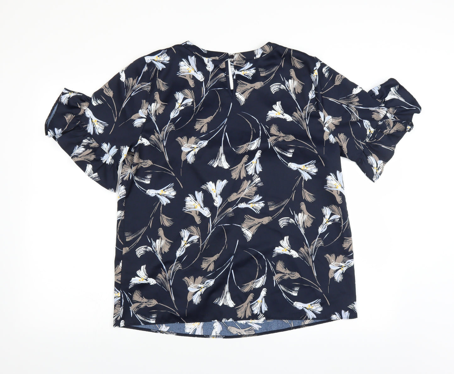 Sainsburys Womens Blue Floral  Basic Blouse Size 14