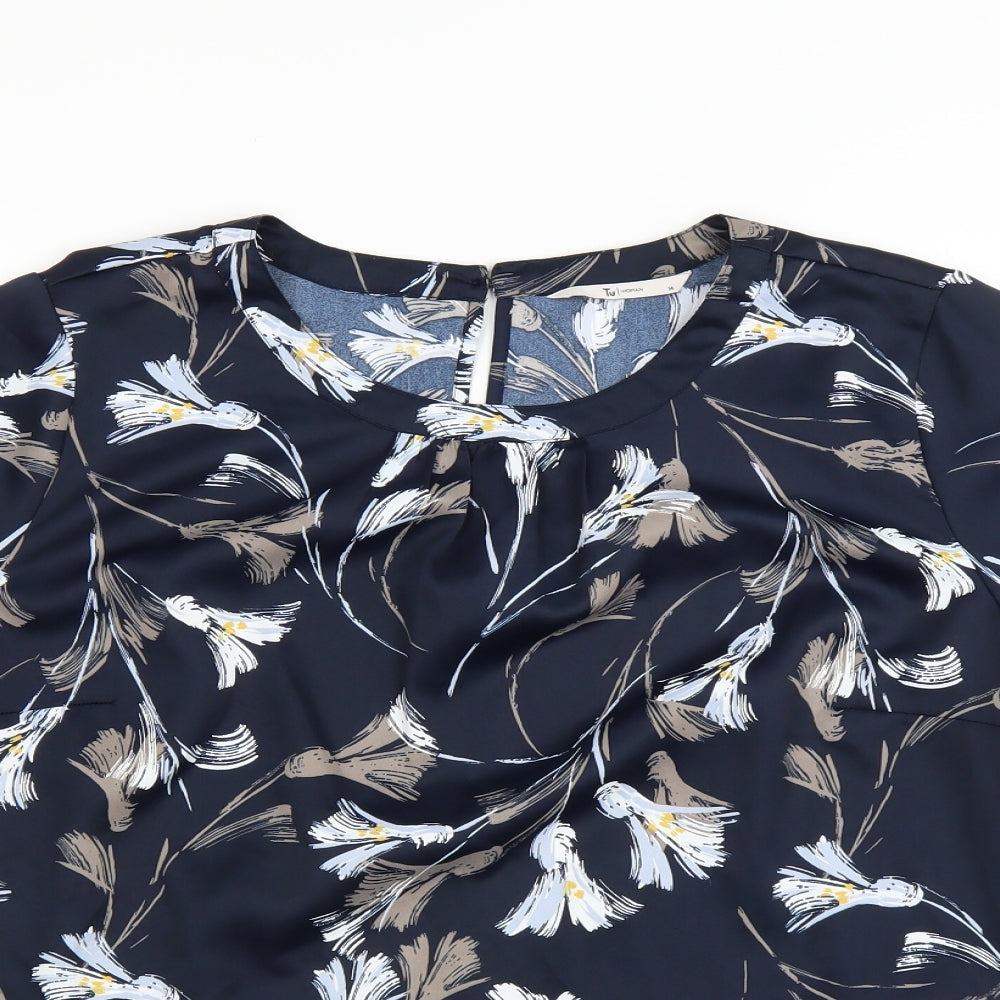 Sainsburys Womens Blue Floral  Basic Blouse Size 14