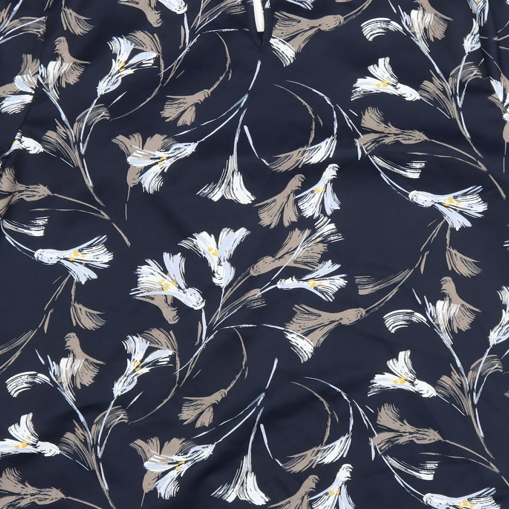 Sainsburys Womens Blue Floral  Basic Blouse Size 14