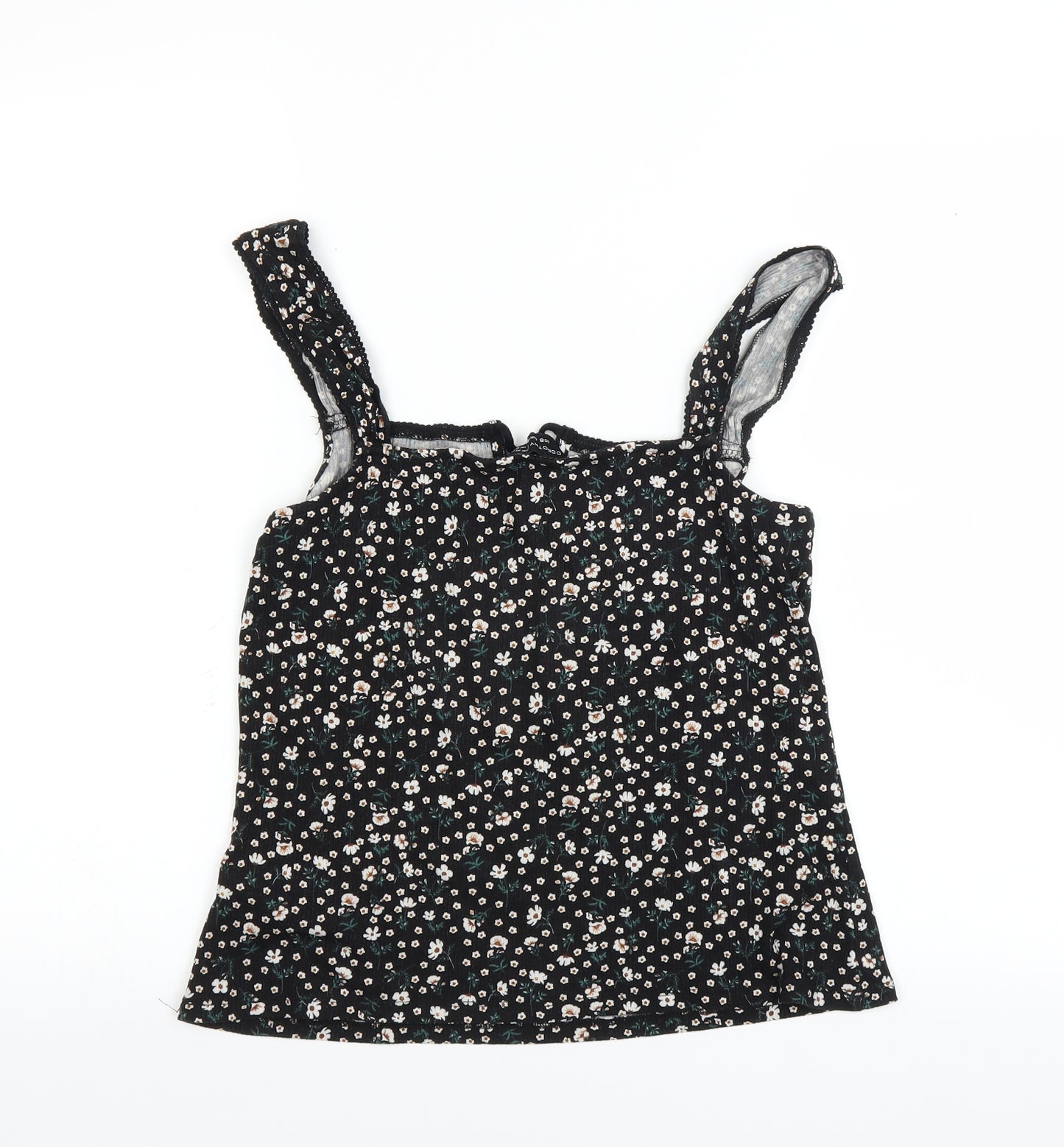 Dorothy Perkins Womens Black Floral  Basic Blouse Size 12