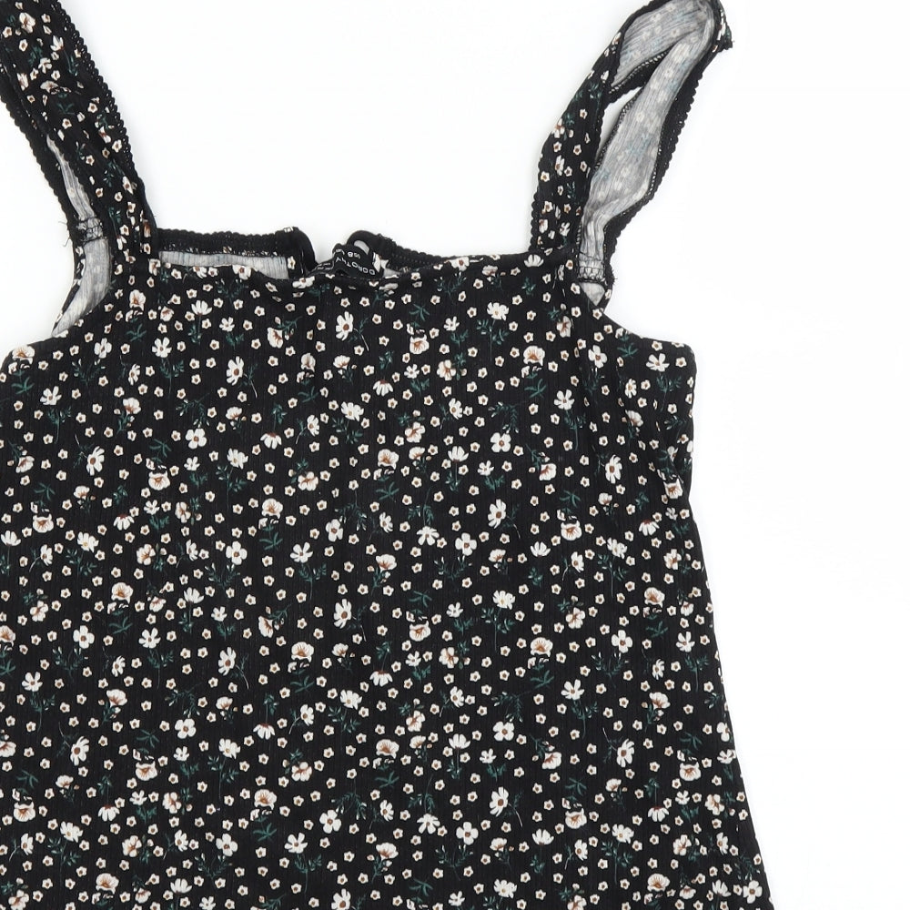 Dorothy Perkins Womens Black Floral  Basic Blouse Size 12