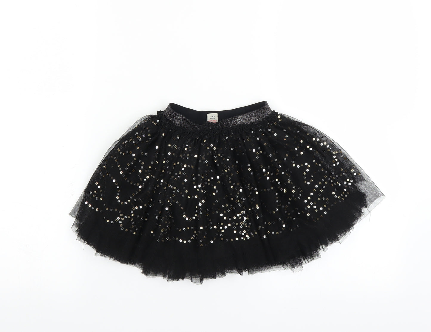 Sainsburys Girls Black   Tutu Skirt Size 4 Years - sequin tulle skirt