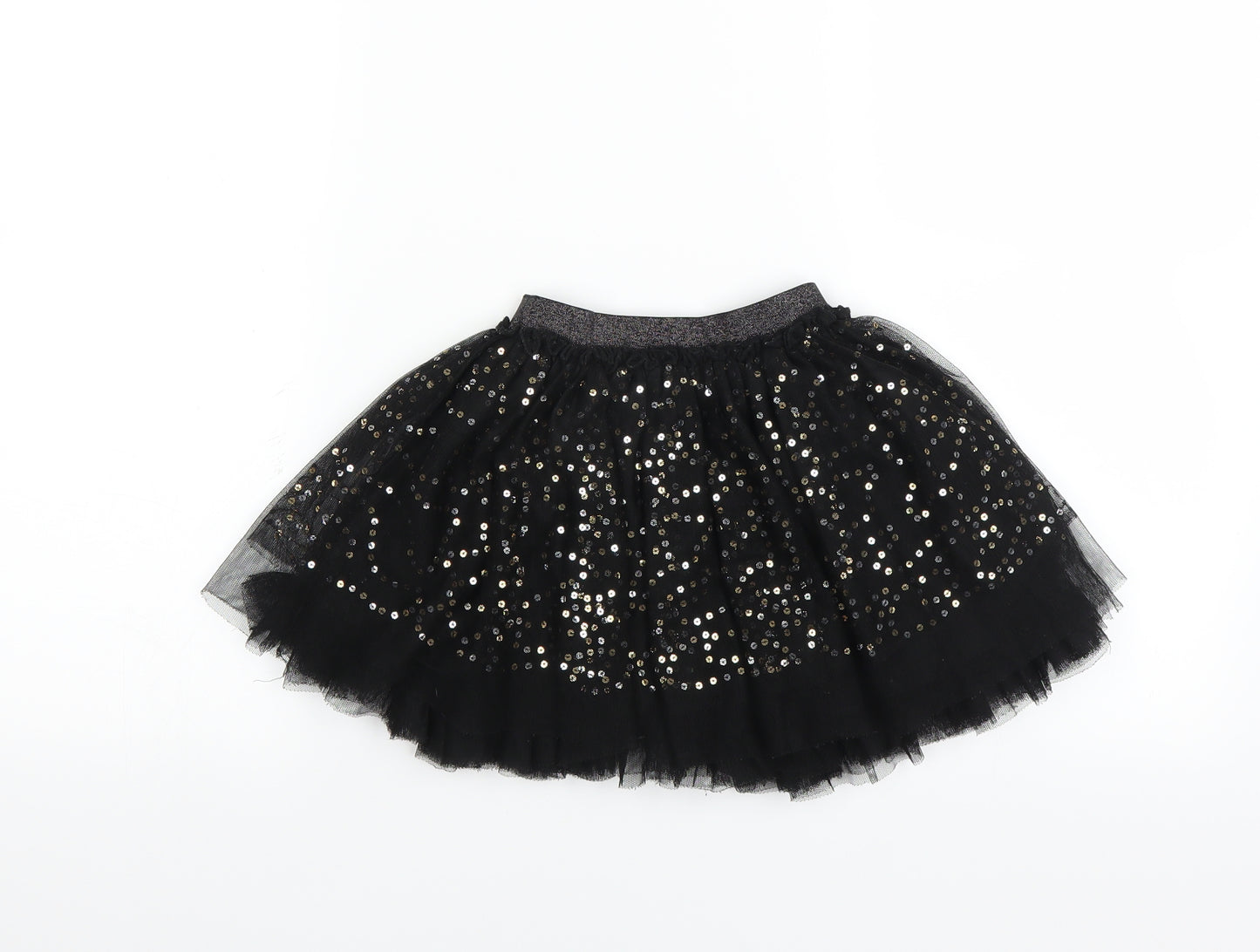 Sainsburys Girls Black   Tutu Skirt Size 4 Years - sequin tulle skirt