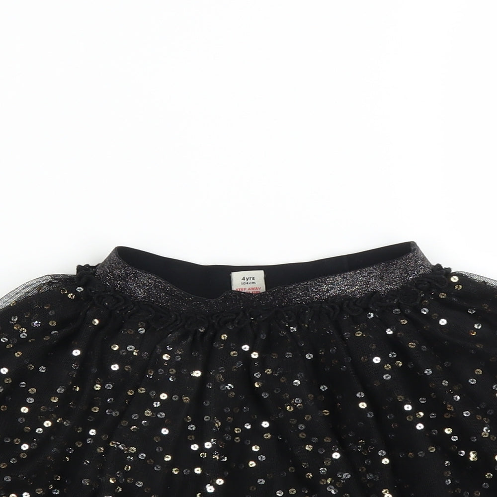 Sainsburys Girls Black   Tutu Skirt Size 4 Years - sequin tulle skirt