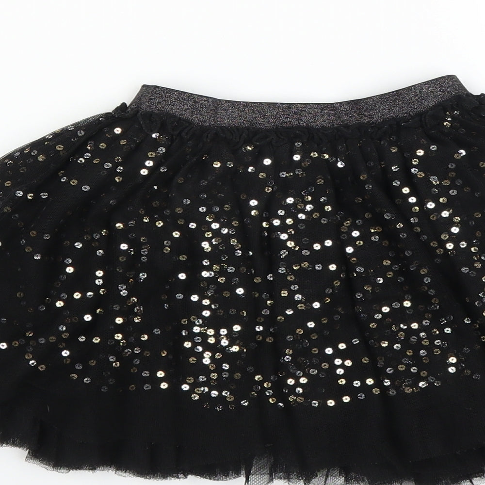 Sainsburys Girls Black   Tutu Skirt Size 4 Years - sequin tulle skirt