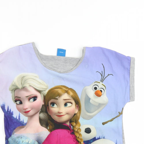 George Girls Grey   Basic T-Shirt Size 10-11 Years  - Disney Frozen