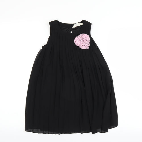 H&M Girls Black   Trapeze & Swing  Size 5-6 Years  - pleated