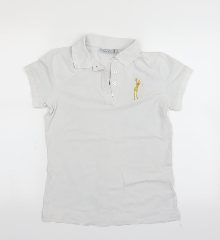 Daily Women Womens White Basic Polo Size M