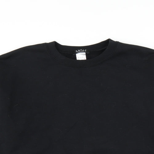 Boohoo Mens Black   Pullover Sweatshirt Size S