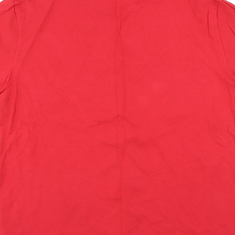 George Mens Red    T-Shirt Size L  - CHRISTMAS