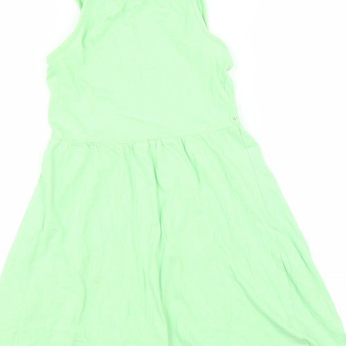 YFK Girls Green   Fit & Flare  Size 10 Years  - flower
