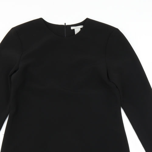 H&M Womens Black   Shift  Size 10  - beaded cuffs