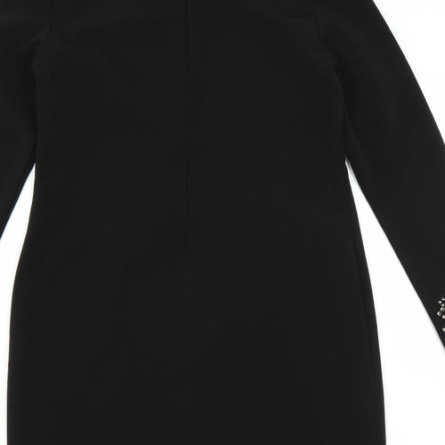 H&M Womens Black   Shift  Size 10  - beaded cuffs