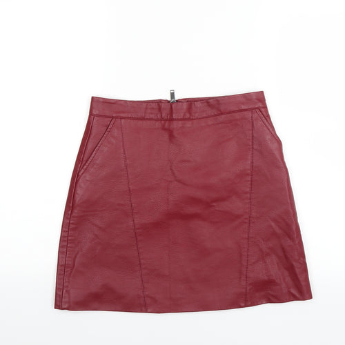 Sainsburys Womens Red   A-Line Skirt Size 8