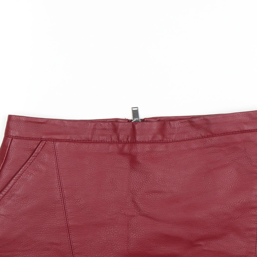Sainsburys Womens Red   A-Line Skirt Size 8