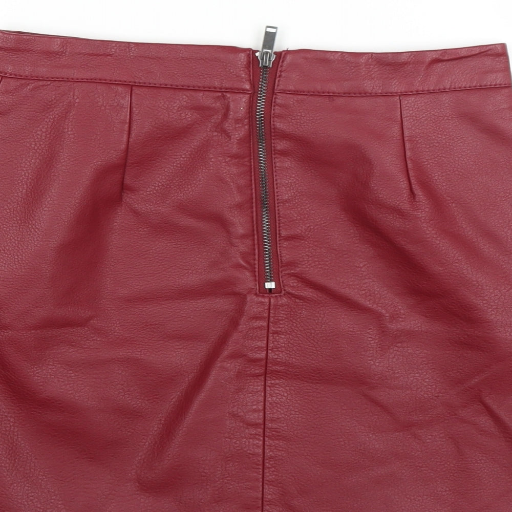 Sainsburys Womens Red   A-Line Skirt Size 8