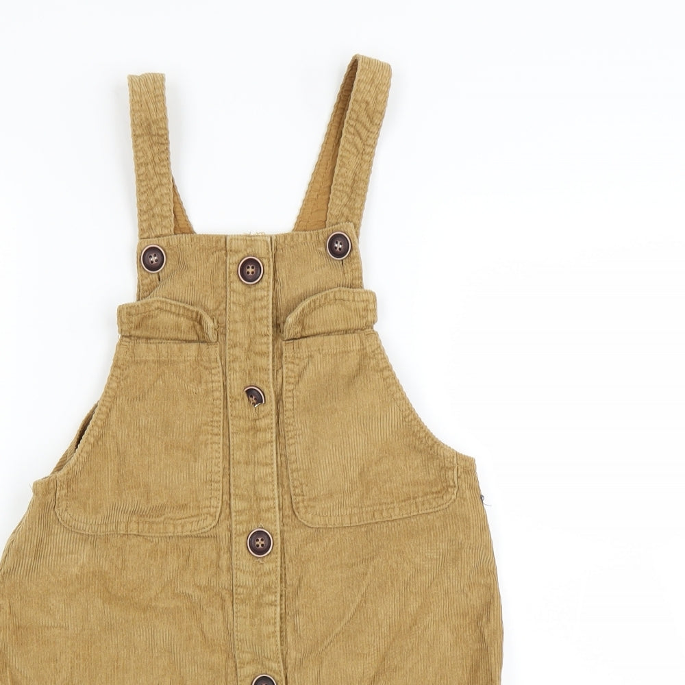 Zara Girls Yellow  Corduroy Pinafore/Dungaree Dress  Size 11-12 Years