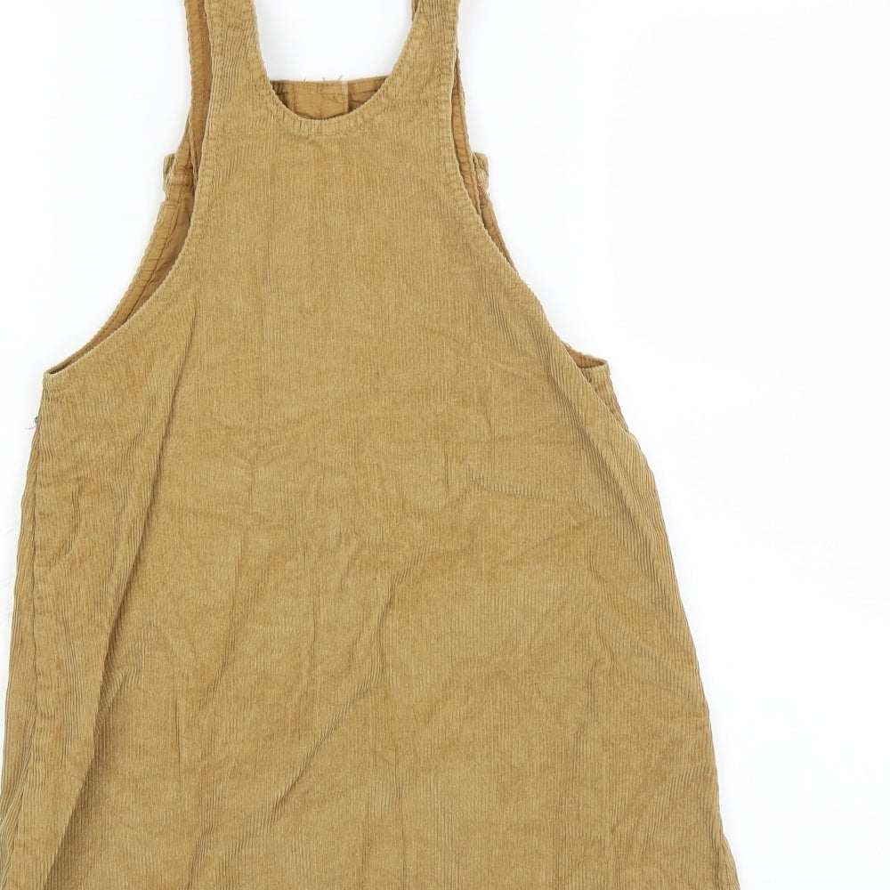 Zara Girls Yellow  Corduroy Pinafore/Dungaree Dress  Size 11-12 Years