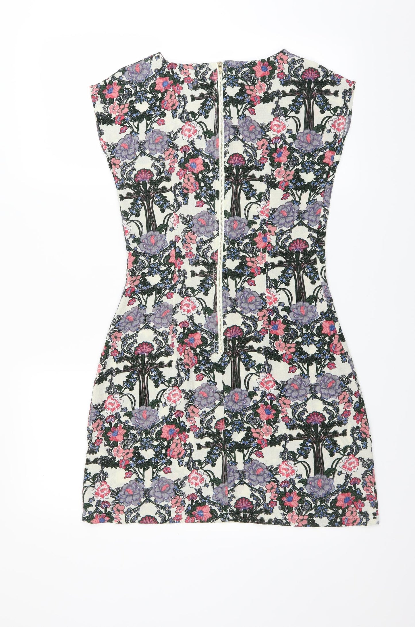 Mela London Womens Ivory Floral  Sheath  Size 8
