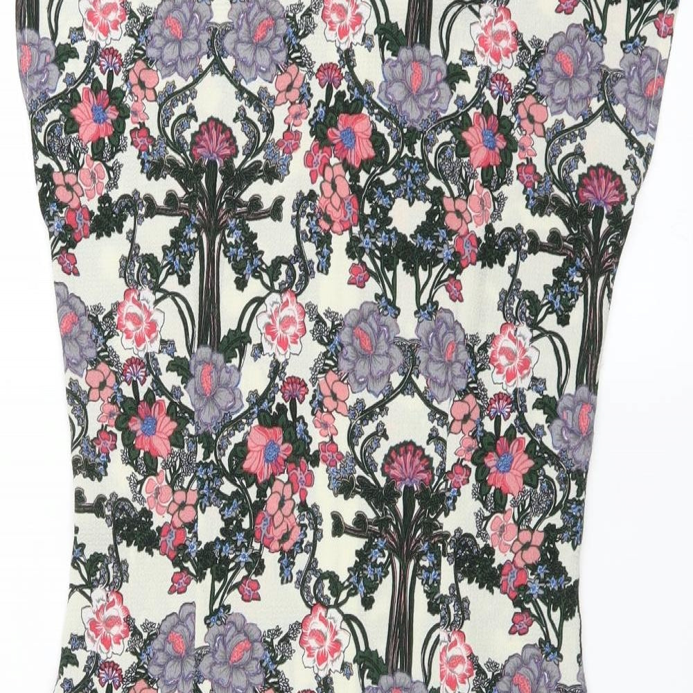 Mela London Womens Ivory Floral  Sheath  Size 8