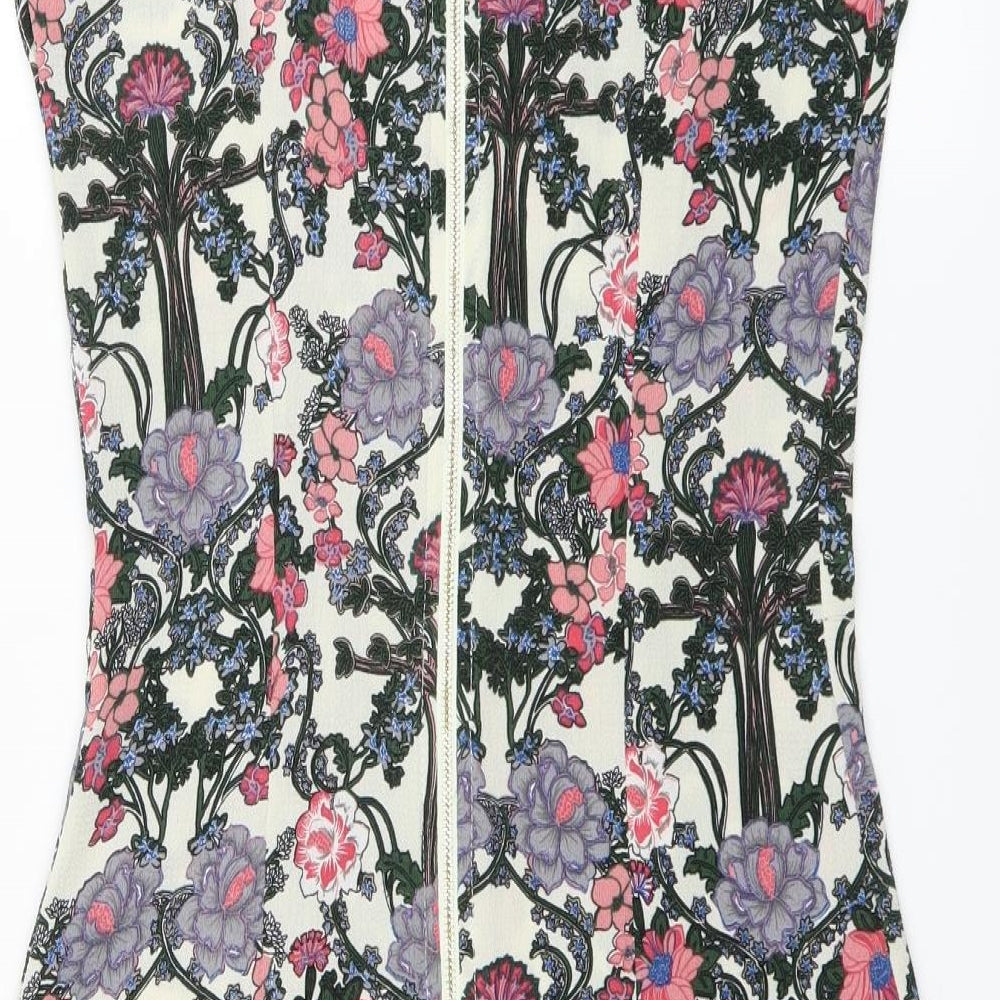 Mela London Womens Ivory Floral  Sheath  Size 8