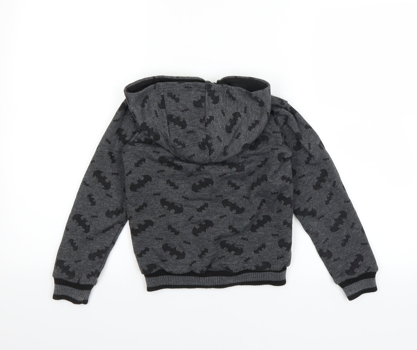 Batman Boys Grey   Full Zip Hoodie Size 7-8 Years  - BATMAN