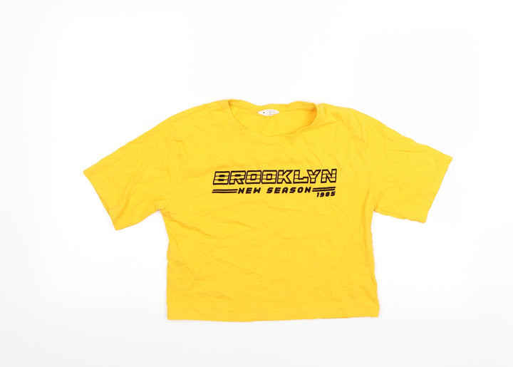 Matalan Girls Yellow Cropped T-Shirt Size 13 Years - Brooklyn