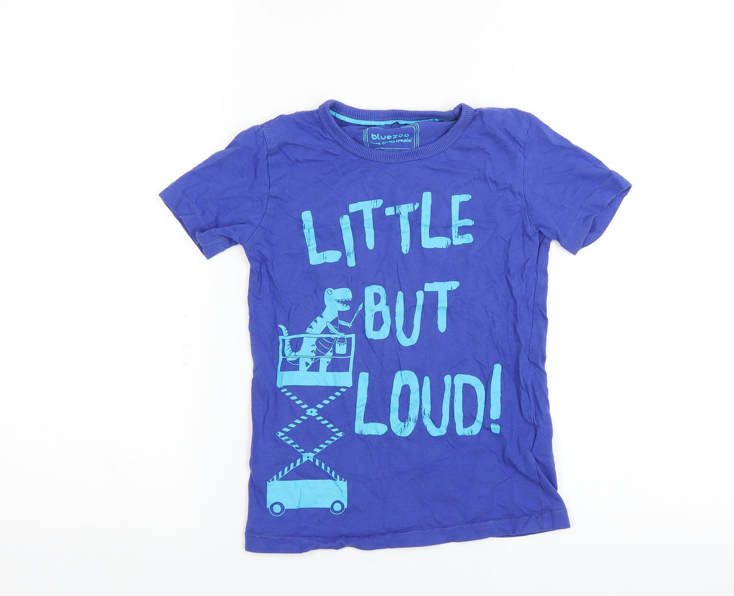 BlueZoo Boys Blue   Basic T-Shirt Size 5-6 Years  - little But loud